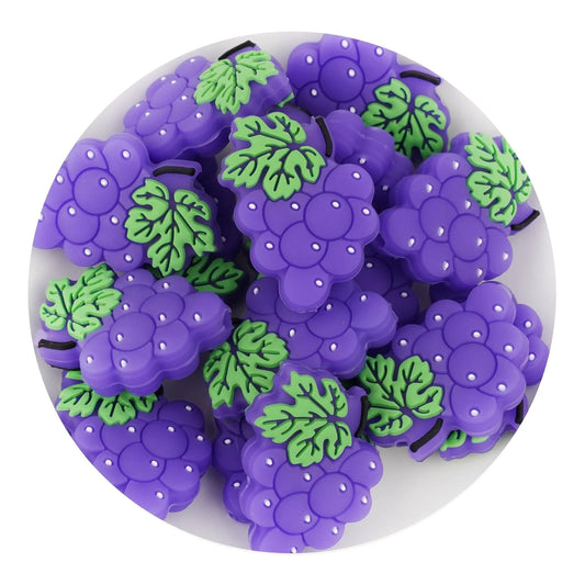 Master Maker Crafts -  Silicone Focal Bead Grape - Purple (5 Beads)
