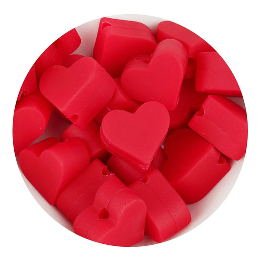 Master Maker Crafts -  Silicone Focal Bead Heart - Red (5 Beads)