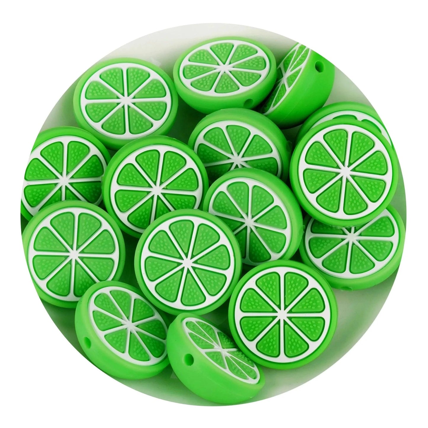 Master Maker Crafts -  Silicone Focal Bead Lemon - Green (5 Beads)