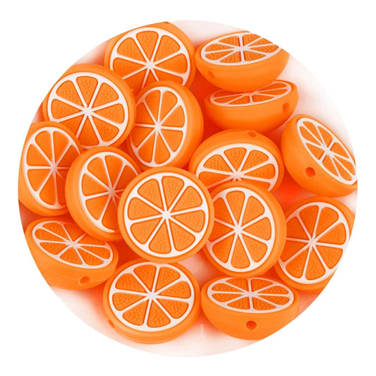Master Maker Crafts -  Silicone Focal Bead Lemon - Orange (5 Beads)