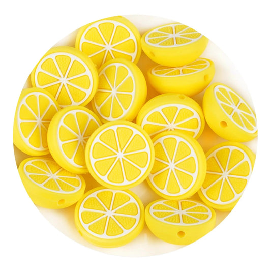 Master Maker Crafts -  Silicone Focal Bead Lemon - Yellow (5 Beads)