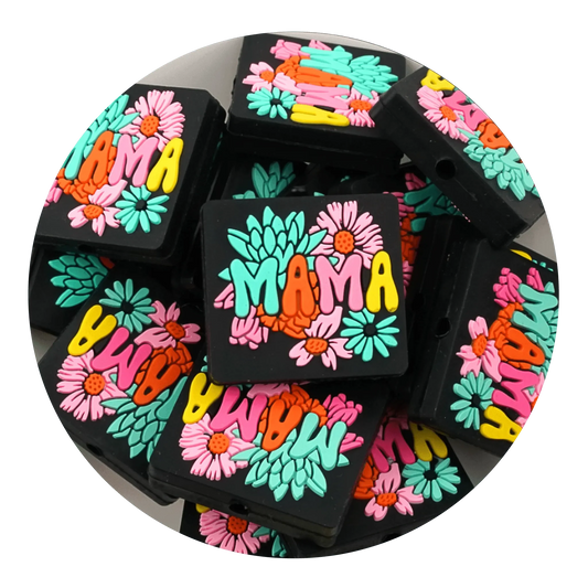 Master Maker Crafts -  Silicone Focal Bead - Mama Square (5 Beads)