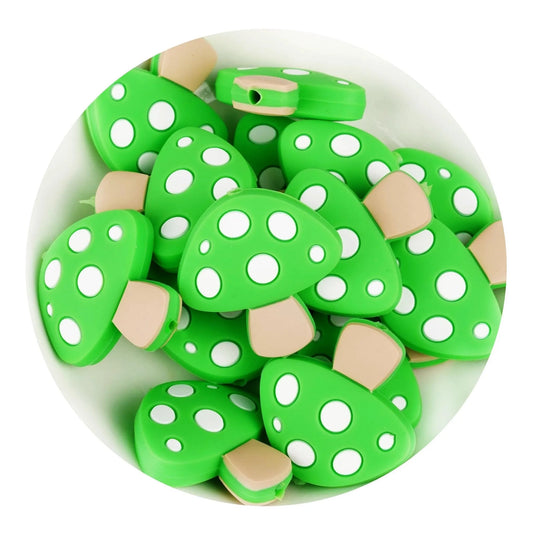 Master Maker Crafts -  Silicone Focal Bead Mushroom - Green (5 Beads)