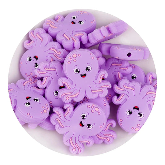 Master Maker Crafts -  Silicone Focal Bead Octopus - Purple (5 Beads)