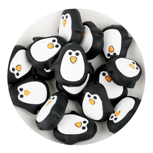 Master Maker Crafts -  Silicone Focal Bead Penguin - Black (5 Beads)