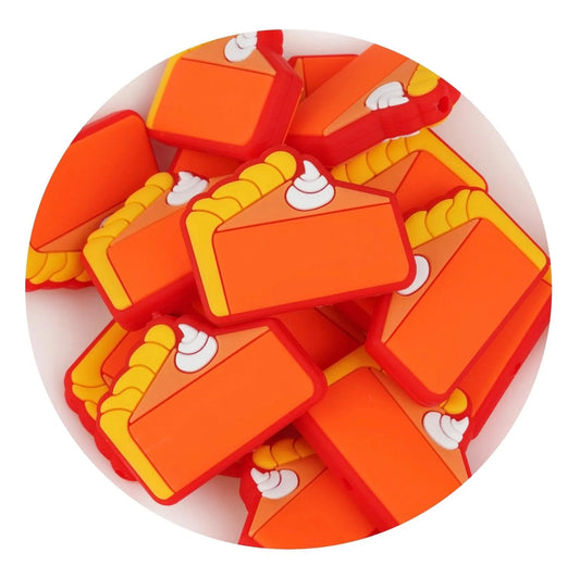 Master Maker Crafts -  Silicone Focal Bead Pie - Orange (5 Beads)