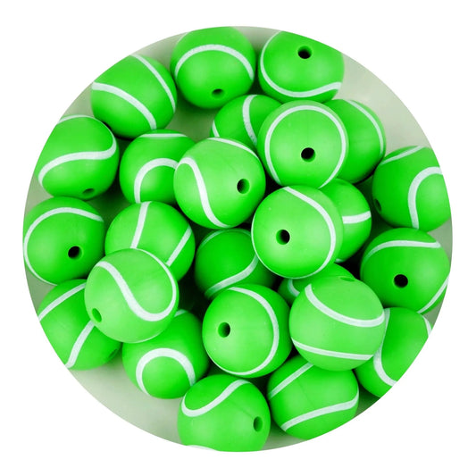 Master Maker Crafts -  Silicone Focal Bead Round Tennis - Green (5 Beads - 12mm)