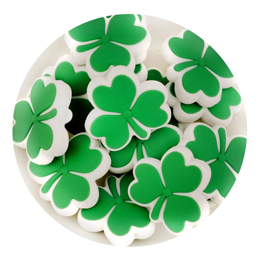 Master Maker Crafts -  Silicone Focal Bead Shamrock - Green (5 Beads)
