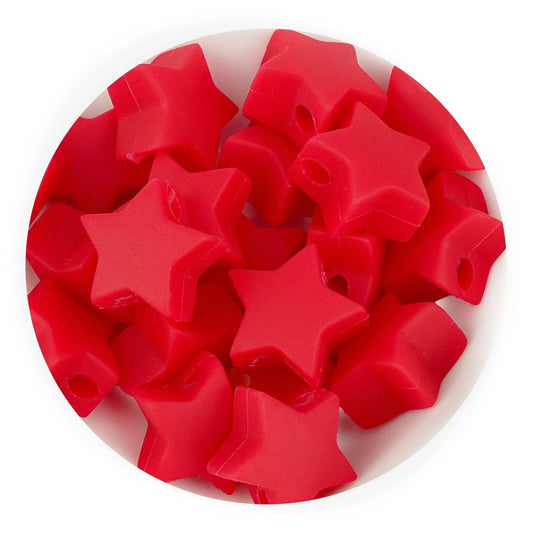 Master Maker Crafts -  Silicone Focal Bead Star - Red (5 Beads)