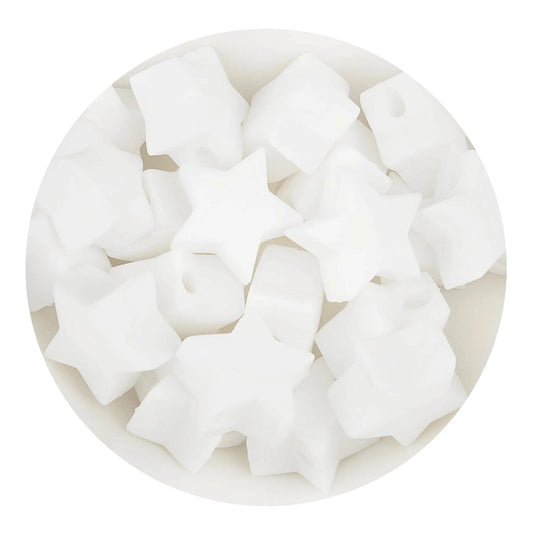 Master Maker Crafts -  Silicone Focal Bead Star - White (5 Beads)