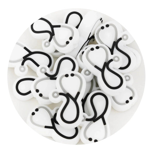 Master Maker Crafts -  Silicone Focal Bead Stethoscope - White (5 Beads)