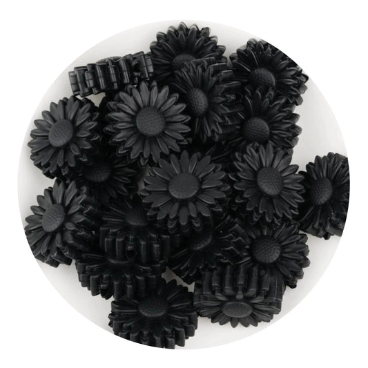 Master Maker Crafts -  Silicone Focal Bead Sunflower - Black (5 Beads)