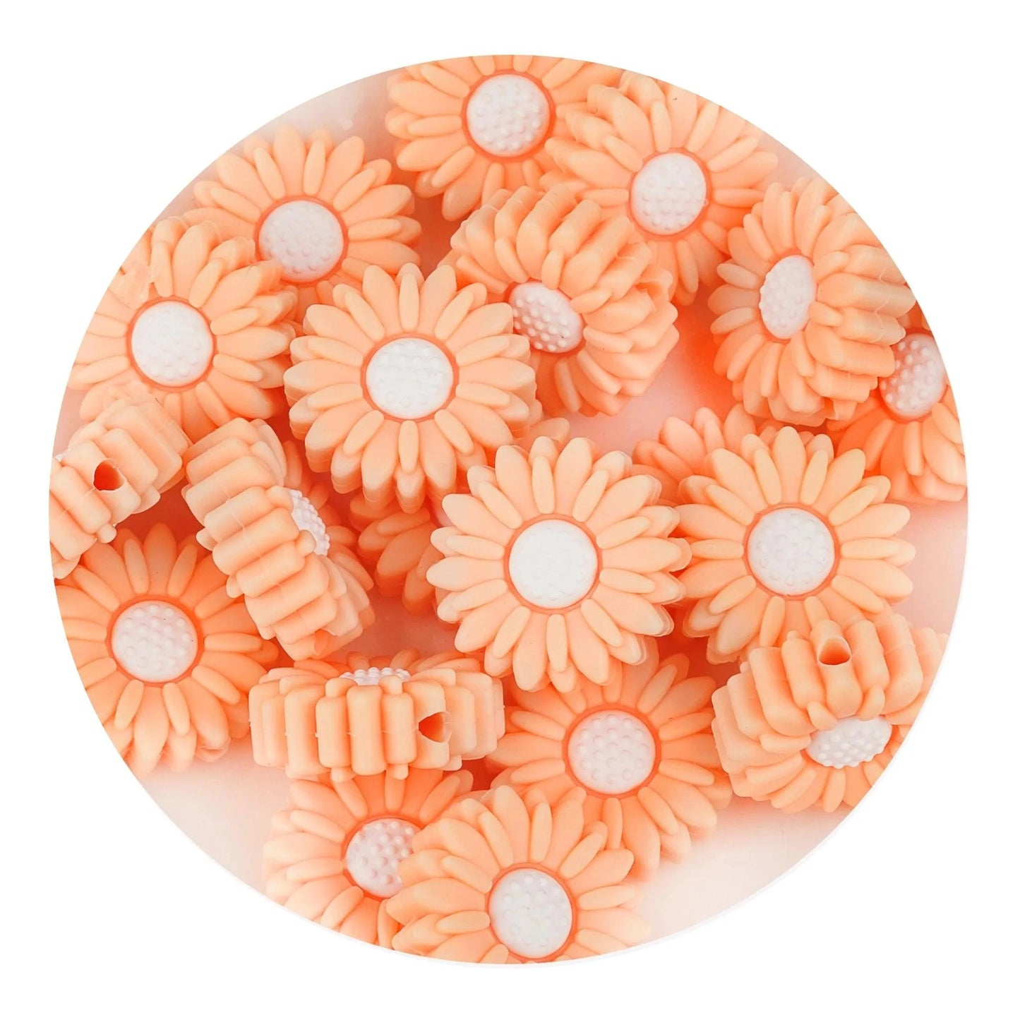 Master Maker Crafts -  Silicone Focal Bead Sunflower - Peach (5 Beads)