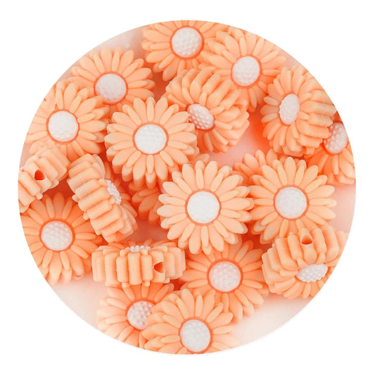 Master Maker Crafts -  Silicone Focal Bead Sunflower - Peach (5 Beads)