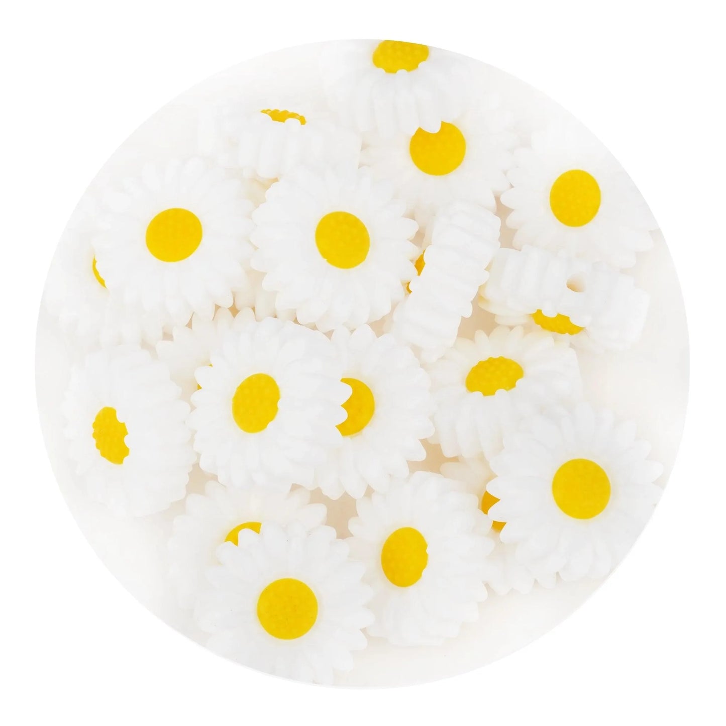 Master Maker Crafts -  Silicone Focal Bead Sunflower - White (5 Beads)