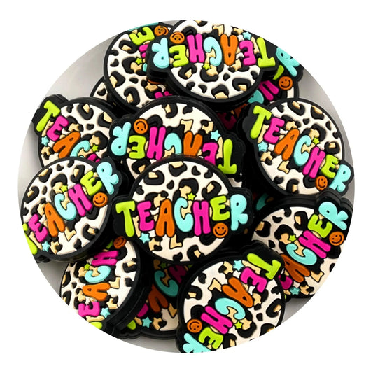 Master Maker Crafts -  Silicone Focal Bead - Teacher Circle (5 Beads)