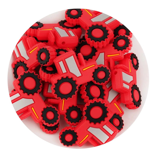 Master Maker Crafts -  Silicone Focal Bead Tractor - Red (5 Beads)