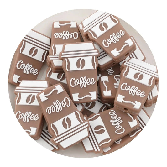 Master Maker Crafts -  Silicone Focal Bead - Travel Coffee Cup (5 Beads)