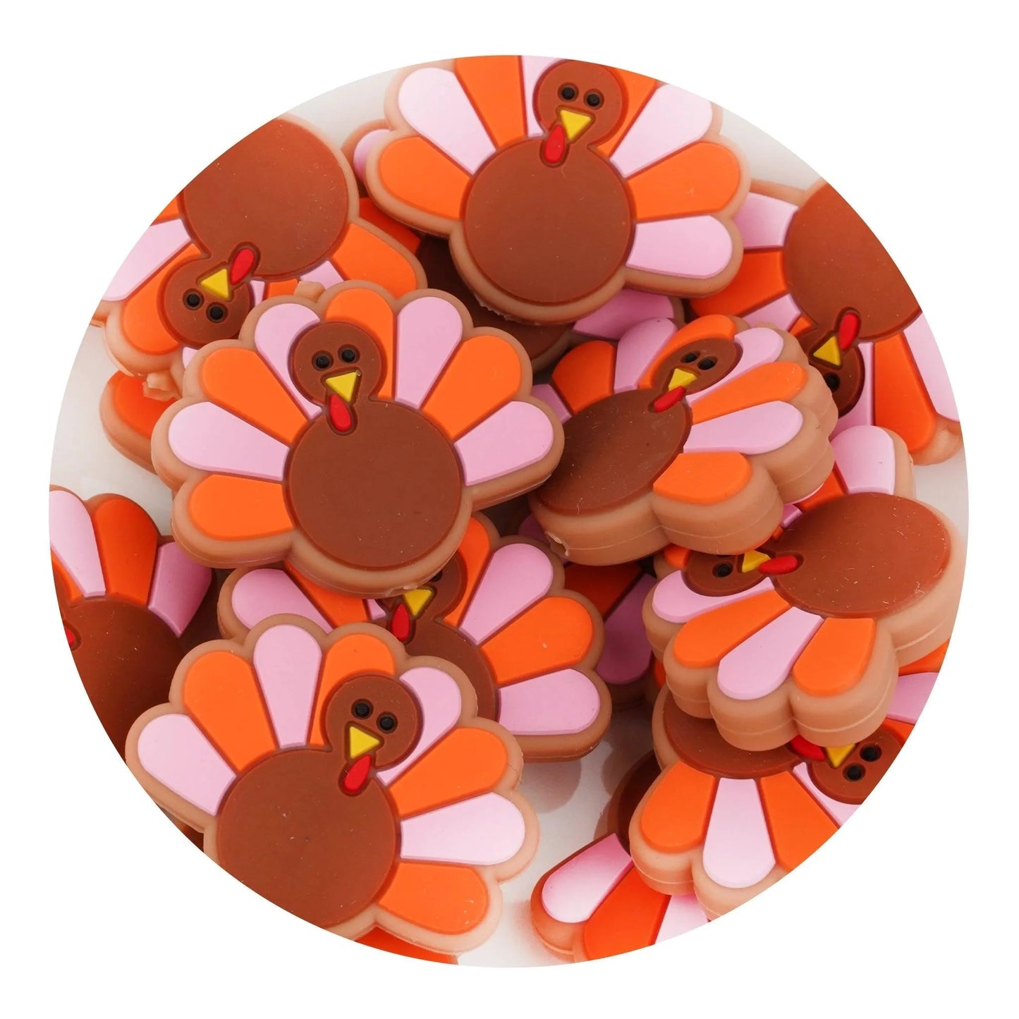 Master Maker Crafts -  Silicone Focal Bead Turkey - Brown (5 Beads)