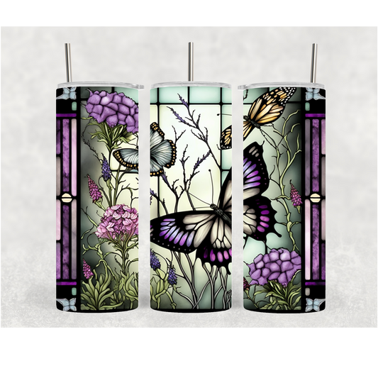 20oz Stained Glass Butterfly