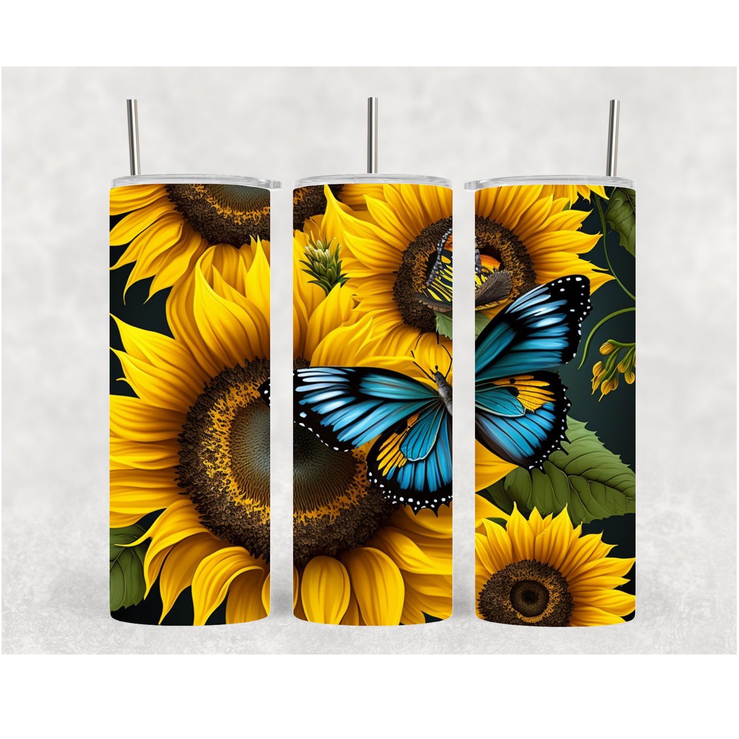 20oz Sunflower Butterfly