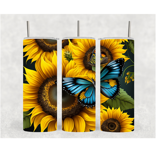 20oz Sunflower Butterfly