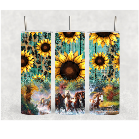 20oz Sunflower Horses