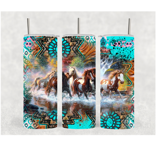 20oz Turquoise Horse