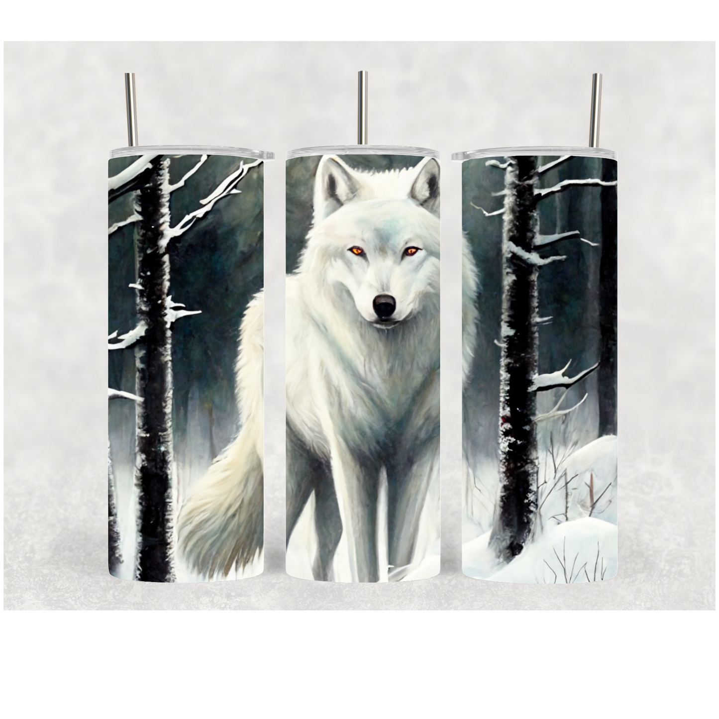 20oz White Snow Wolf