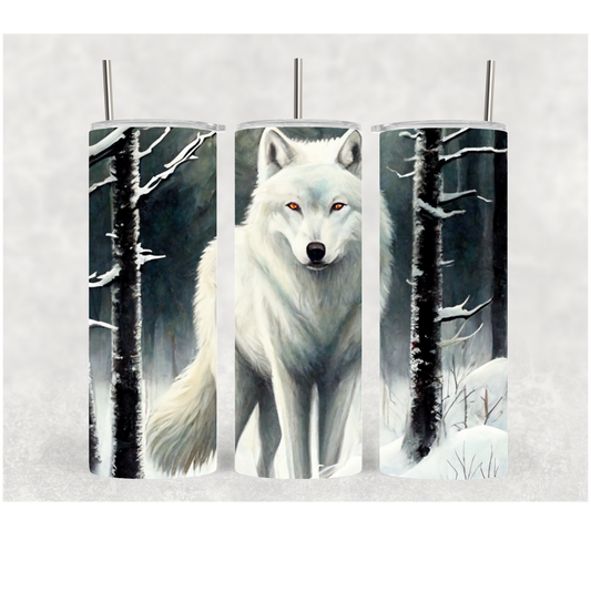 20oz White Snow Wolf